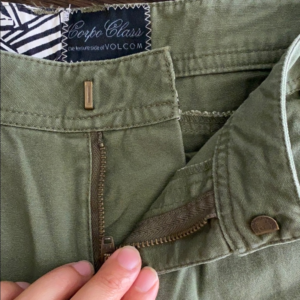 Volcom Corpo Class Olive Green Chino Shorts View 5